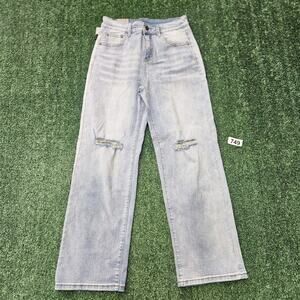 Womens KDF Distressed Wide Leg Jeans Size 6 NWT